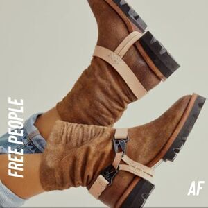 FREE PEOPLE REYA HARNESS BOOTS NEW TAN SIZE 37